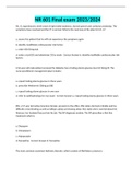 NR 601 Final exam 2023&sol;2024