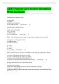 ARRT Patient Care Review Questions With Solutions