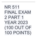 NR 511 FINAL EXAM 2 PART 1 YEAR 2023 (100 OUT OF 100 POINTS).