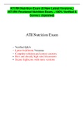 ATI RN Nutrition Exam (6 New Latest Versions,) /ATI RN Proctored Nutrition Exam, , 100% Verified & Correct. (Updated)