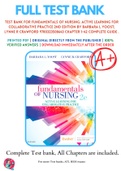 Test Bank For Fundamentals of Nursing: Active Learning for Collaborative Practice 2nd Edition by Barbara L Yoost; Lynne R Crawford 9780323508643 Chapter 1-42 Complete Guide .