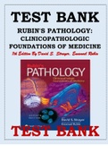 TEST BANK FOR RUBIN'S PATHOLOGY- CLINICOPATHOLOGIC FOUNDATIONS OF MEDICINE 7TH EDITION BY DAVID S. STRAYER, EMANUEL RUBIN  Rubin's Pathology: Clinicopathologic Foundations of Medicine 7th Edition Test Bank 