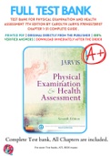 Test Bank For Physical Examination and Health Assessment 7th Edition By Carolyn Jarvis 9781455728107 Chapter 1-31 Complete Guide .