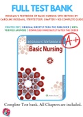 Textbook of Basic Nursing 11th 12th Edition Rosdahl Test Bank