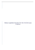 Defense Acquisition University CLC 222 | CLC222 Lesson 4 Answers.