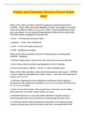 Family and Consumer Science Praxis Exam 2023
