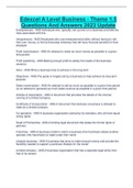 Edexcel A Level Business - Theme 1&period;5 Questions And Answers 2023 Update
