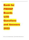 Test Bank for PMHNP Boards 2022 Questions and Answers