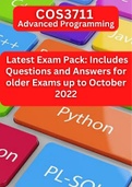 COS3711 Latest Exam Pack: Includes Questions and Answers for Exams up to October 2022