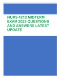 NURS 4212 MIDTERM  EXAM 2023 QUESTIONS  AND ANSWERS LATEST  UPDATE