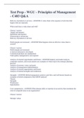 Test Prep - WGU - Principles of Management - C483 Q&A