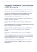 Principles of Management Practice Questions C483 WGU&lpar;scored A&rpar;