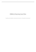 HNN112 Nursing Care Plan     Quality and Safety: Nursing Practice 1 (Deakin University)