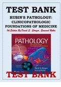 TEST BANK FOR RUBIN'S PATHOLOGY- CLINICOPATHOLOGIC FOUNDATIONS OF MEDICINE 7TH EDITION BY DAVID S&period; STRAYER&comma; EMANUEL RUBIN