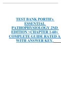 TEST BANK PORTH's ESSENTIAL PATHOPHYSIOLOGY 2ND EDITION >CHAPTER 1-60< COMPLETE GUIDE RATED A WITH ANSWER KEY. 