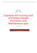 Capstone ATI nursing care of Children Health Promotion and Maintenance quiz 2023 update 