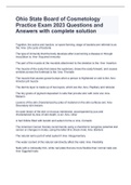Ohio State Board of Cosmetology Practice Exam 2023 Questions and Answers with complete solution