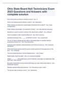 Ohio State Board Nail Technicians Exam 2023 Questions and Answers with complete solution