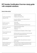 PFT Monitor Certification Overview study guide with complete solutions&period;