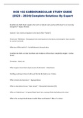 HCB 102 CARDIOVASCULAR STUDY GUIDE &lpar;2023 &ndash; 2024&rpar; Complete Solutions By Expert