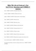 Bible 700&comma; Life of Christ pt 2&comma; Test DACTUAL Questions and CORRECT  Answers