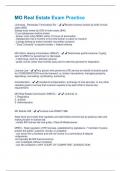 MO Real Estate Exam Practice Questions & Answers Verified 100&percnt; Correct&excl;&excl;