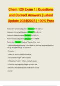 Chem 120 Exam 1 &vert; Questions and Correct Answers &vert; Latest Update 2024&sol;2025 &vert; 100&percnt; Pass