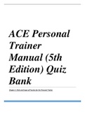 TEST BANK FOR ACE PERSONAL TRAINER FIFTH EDITION by Ascencia Personal Training Exam Prep Team&period;pdf