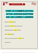CHEM 120 CHAMBERLAIN FINAL ACTUAL 2025&sol;2026 QUESTIONS AND 100&percnt; CORRECT ANSWERS
