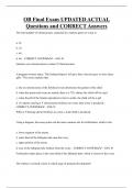 OB Final Exam UPDATED ACTUAL  Questions and CORRECT Answers