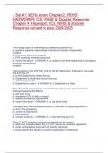 Set &num;1&colon; NEHA exam Chapter 2&comma; REHS - HAZWOPER&comma; ICS&comma; NIMS&comma; & Disaster Response&comma; Chapter 4&colon; Hazwoper&comma; ICS&comma; NIMS & Disaster Response verified to pass 2024&sol;2025 The orange pages of the emergency response guidebook lists a&period; guides to use when responding to haza