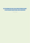 ATI PHARMACOLOGY 2019 PROCTORED EXAM -STUDY GUIDE QUESTIONS AND ANSWERS