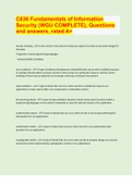C836 Fundamentals of Information Security &lpar;WGU COMPLETE&rpar;&comma; Questions and answers&comma; rated A&plus;