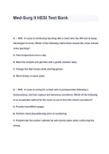 Med-Surg II HESI Test Bank 2023 Questions and Answers  &lpar; A&plus; GRADED 100&percnt; VERIFIED&rpar;