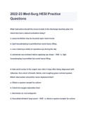 2022-23 Med-Surg HESI Practice Questions 2023 &lpar; A&plus; GRADED 100&percnt; VERIFIED&rpar; 