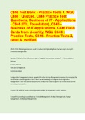 C846 Test Bank - Practice Tests 1, WGU C846 : Quizzes, C846 Practice Test Questions, Business of IT - Applications - C846 (ITIL Foundation), C846 - Business of IT Applications, C846 Flash Cards from U-certify, WGU C846 : Practice Tests, C846 - Practice Te