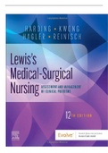TEST BANK LEWIS MEDICAL SURGICAL NURSING:ASSESSMENT AND MANAGEMENT OF CLINICAL PROBLEMS 12TH EDITION HARDING>CHAPTER 1-69<COMPLETE GUIDE SOLUTION LATEST GUIDE.