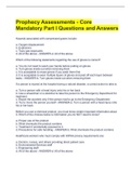 Prophecy Assessments - Core Mandatory Part I Questions and Answers