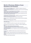 World of Business Midterm Exam Questions and Answers
