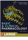 Test Bank for Basic and Clinical Pharmacology 15th Edition Katzung Trevor 2023