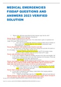 MEDICAL EMERGENCIES  FISDAP QUESTIONS AND  ANSWERS 2023 VERIFIED  SOLUTION