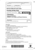 Pearson Edexcel Level 3 GCE 8CH0&sol;02 Chemistry Advanced Subsidiary PAPER 2 Core Organic and Physical Chemistry June 2025