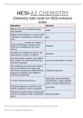 2024 HESI-A2 CHEMISTRY Chemistry note cards for HESI entrance exam