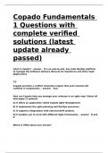 Copado Fundamentals 1 Questions with complete verified solutions &lpar;latest update already passed&rpar;