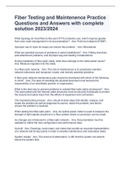 Fiber Testing and Maintenence Practice Questions and Answers with complete solution 2023&sol;2024