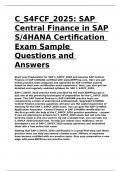 C&lowbar;S4FCF&lowbar;2025 SAP Central Finance in SAP S 4HANA Certification Exam Sample Questions and answers