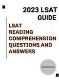 Lsat- Reading Comprehension 2023 Test preparation questions and answers Latest