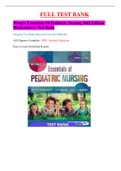 Wong’s Essentials Of Pediatric Nursing 10th Edition Hockenberry Test Bank (All Chapters Complete, 100% Verified Answers)