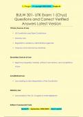 BULW 301- UTK Exam 1 &lpar;Chyz&rpar; Questions and Correct Verified  Answers Latest Version