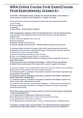 WRA Online Course Final Exam&lpar;Course Final Exam&rpar;Already Graded A&plus;